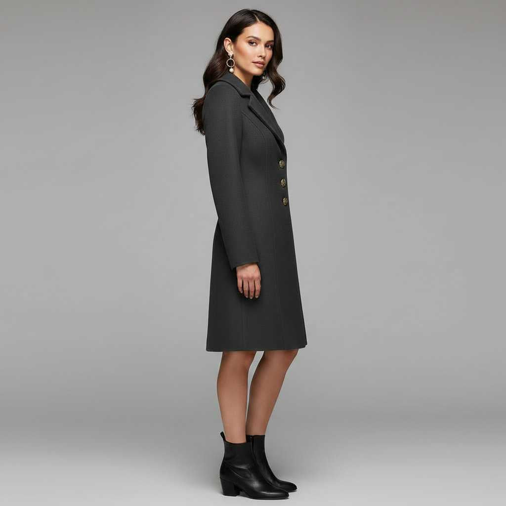 Elegant Dame Frakke | Høj Kvalitet med Knapper