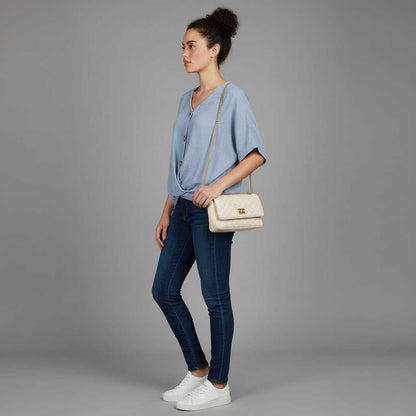 Elegant V-Udskæring Bluse | Damebluse i 100% Bomuld